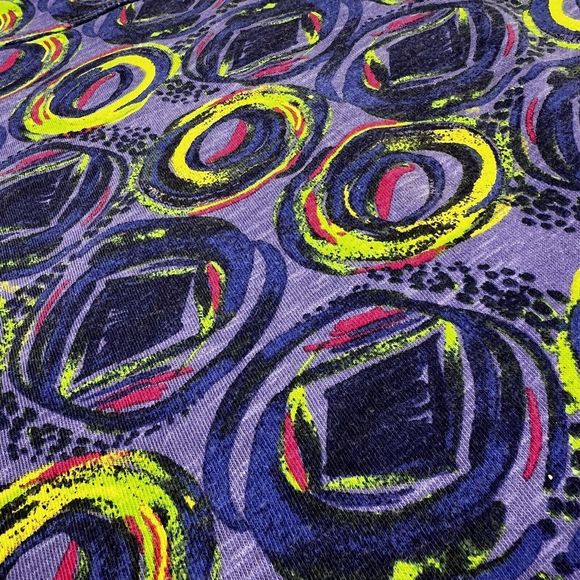 Rei Tank Dress Sz M Indigo Abstract Swirls Knee Length Fit & Flare Stretch - Picture 6 of 13